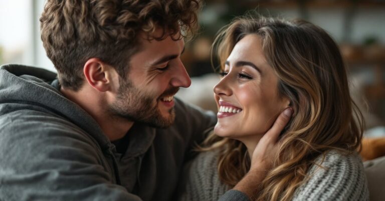 Fils adulte et mère partageant un moment de complicité émotionnelle intense et ambigu