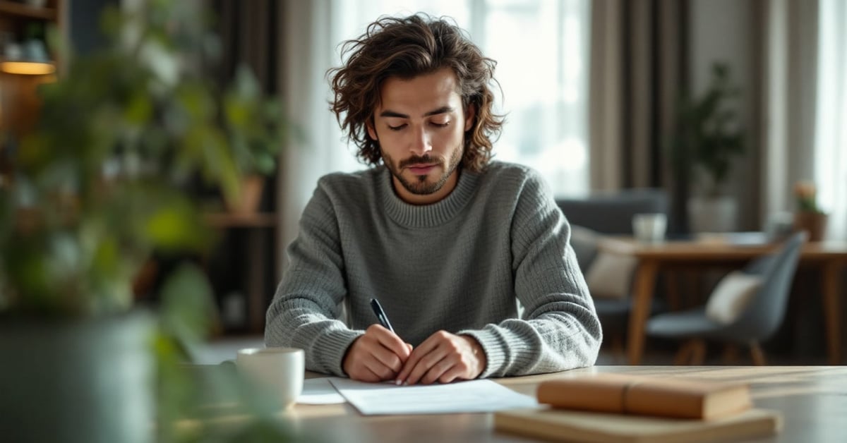 Lettre manuscrite sur une table avec une enveloppe froissée, symbole d'une rupture amoureuse douloureuse